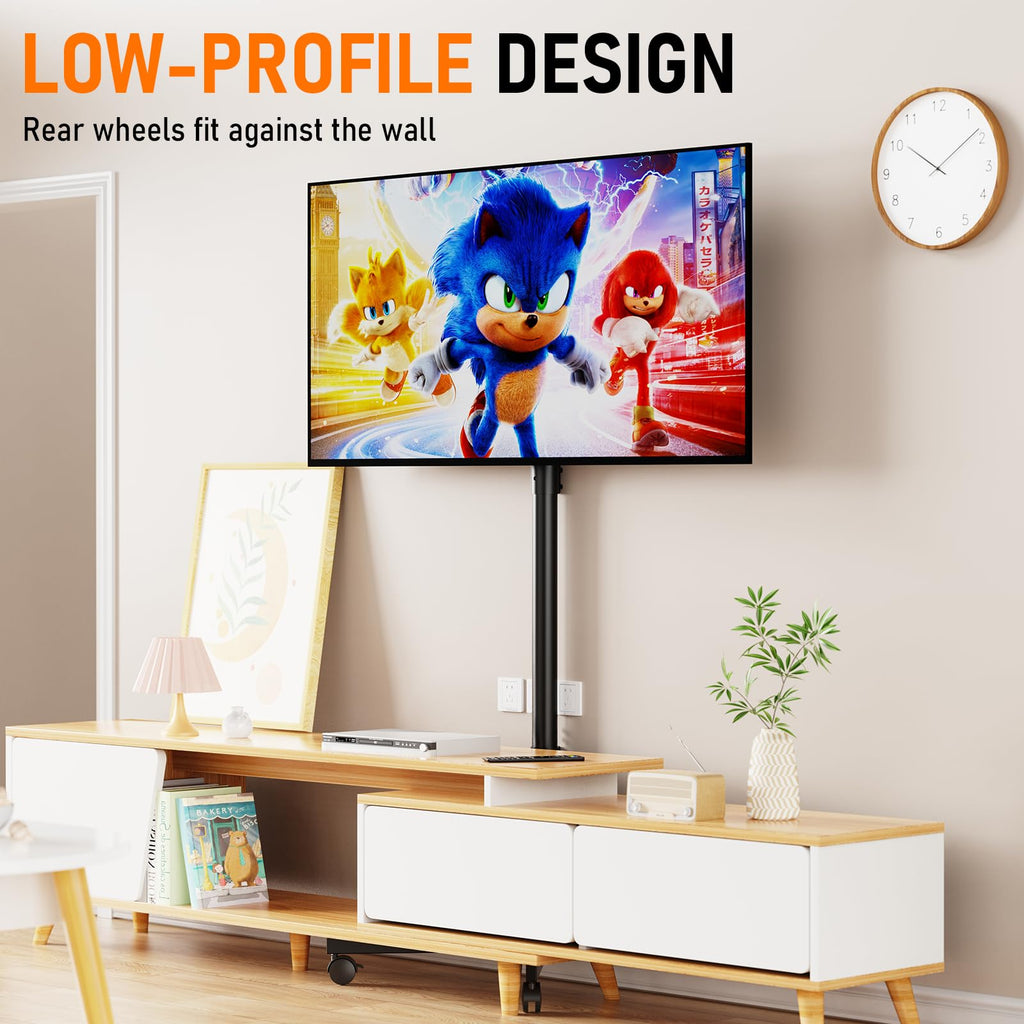 Rolling TV Stand with Locking Wheels, Black G269372