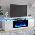 70" High-Gloss TV Stand with 36" Electric Fireplace O673850