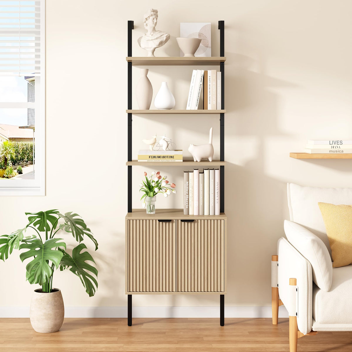 73" Tall Bookshelf with Cabinet O202431