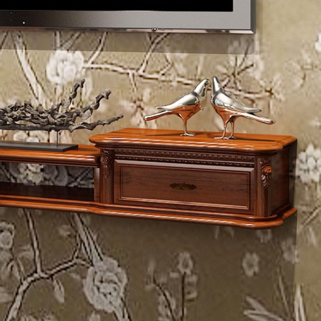 Wall Mounted TV Stand with Drawers and Open Storage Shelf G41441