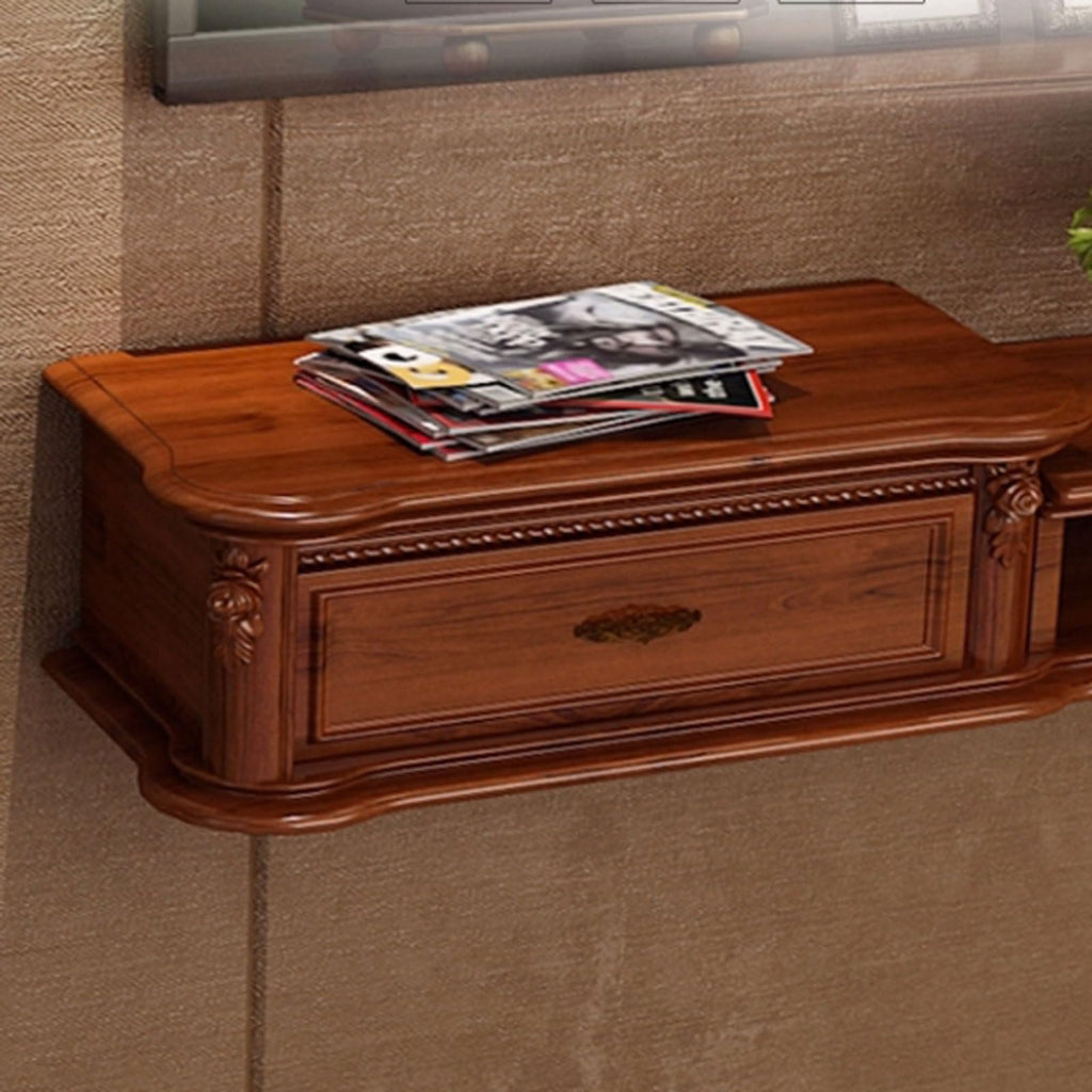Wall Mounted TV Stand with Drawers and Open Storage Shelf G41441