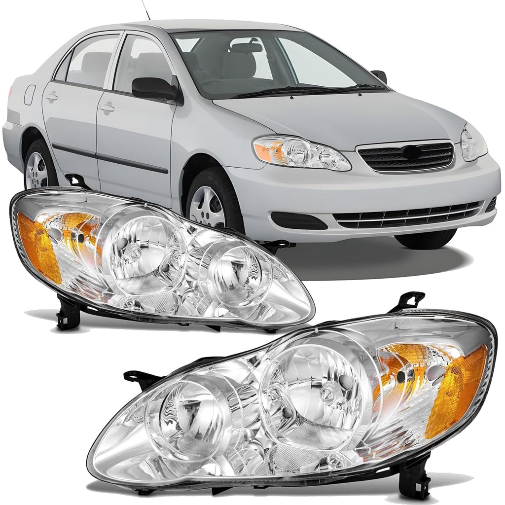 Chrome Amber Headlight Assembly Set I766284