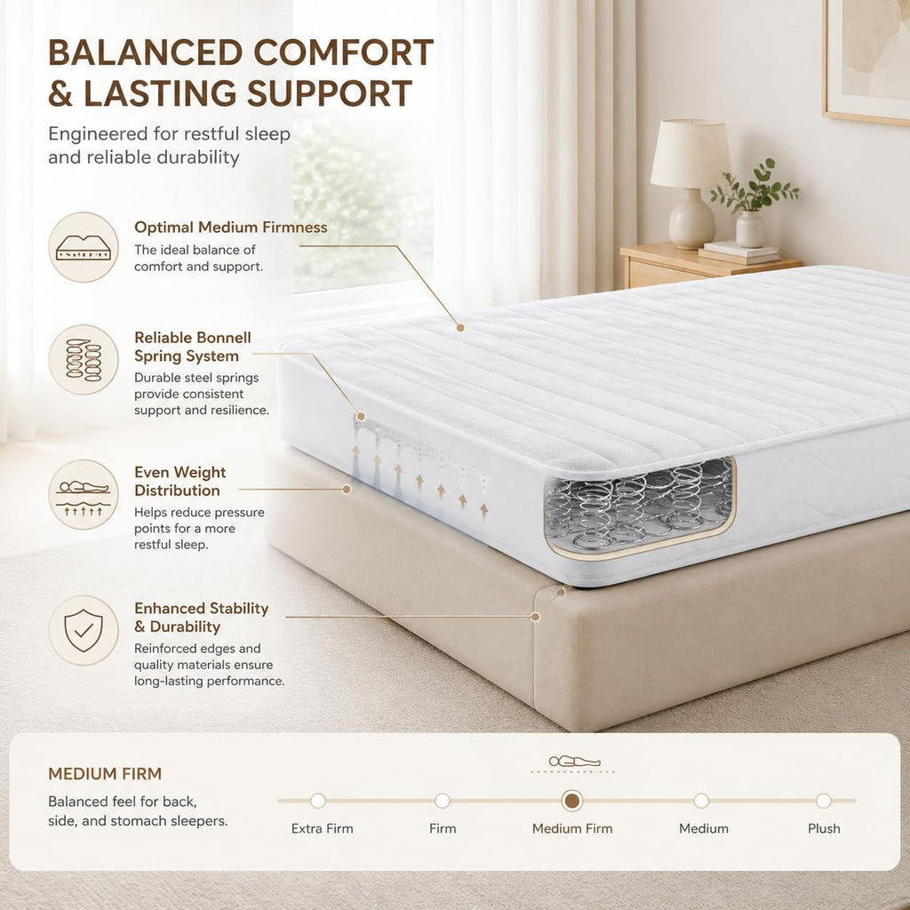 5 Inch Twin Size Bonnell Spring Mattress Y496