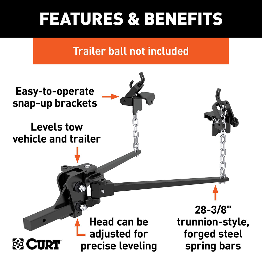 Weight Distribution Hitch, 15,000 lbs., 2-Inch Shank T185