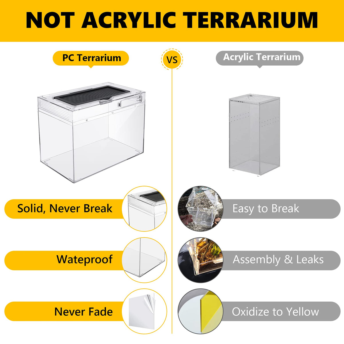 15.6x8x10 inch PC Terrarium with Heat Lamp V922