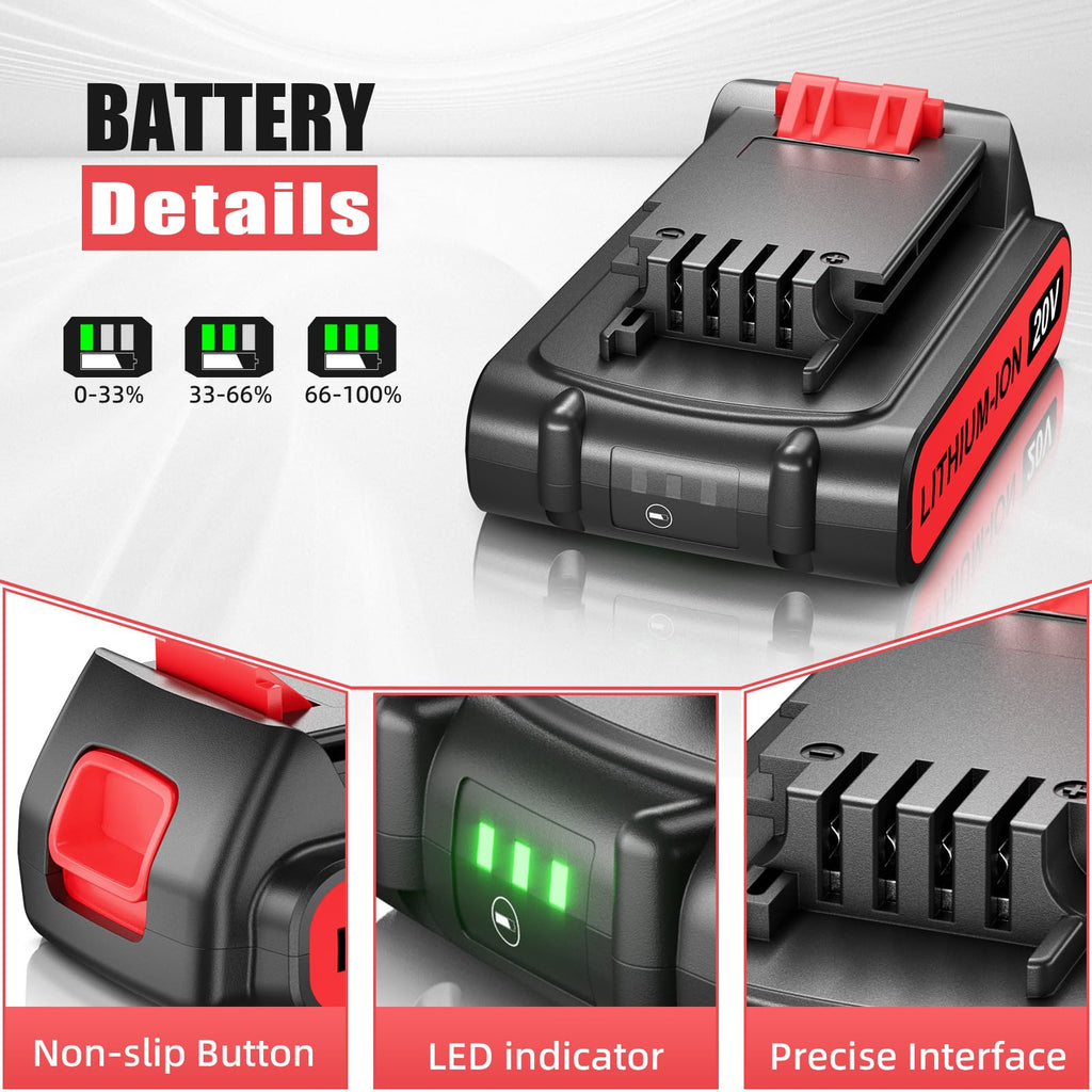4.0Ah 20V Lithium Battery 2Pack D86385