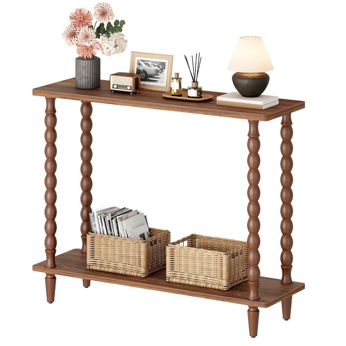 39.4'' 2-Tier Mid-Century Console Table H398751