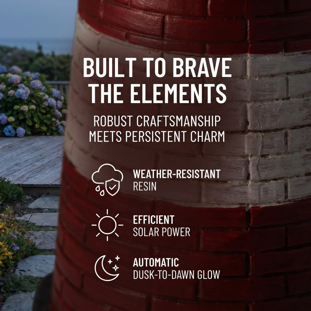 15" Solar Lighthouse Garden Statue N570