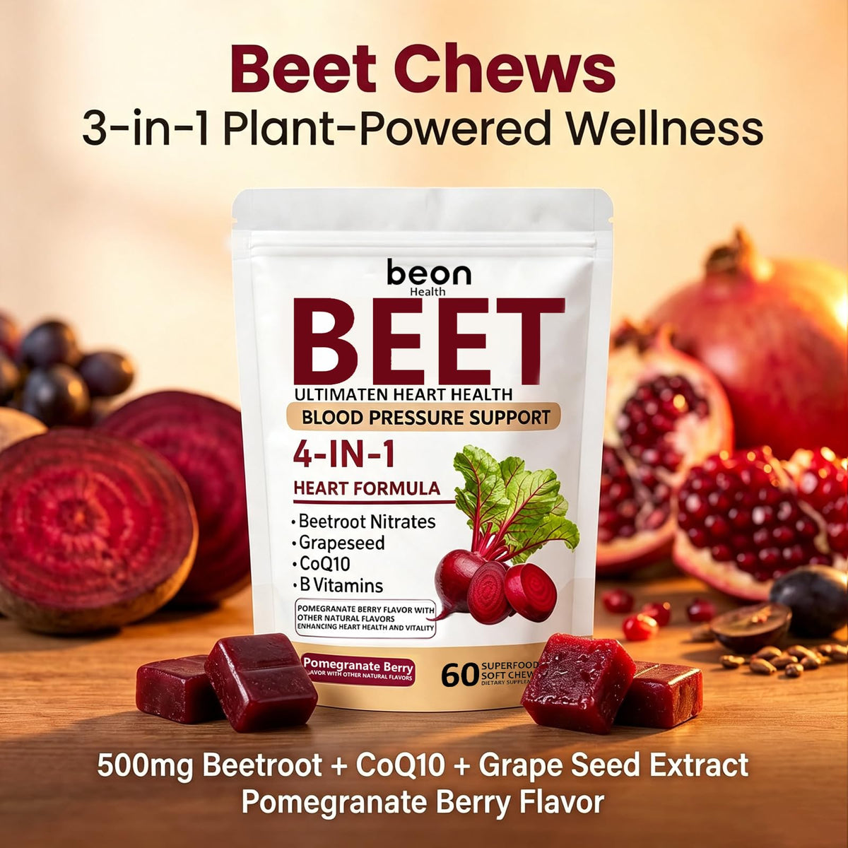 60 Count Beet Chews Supplement with 500mg C715048