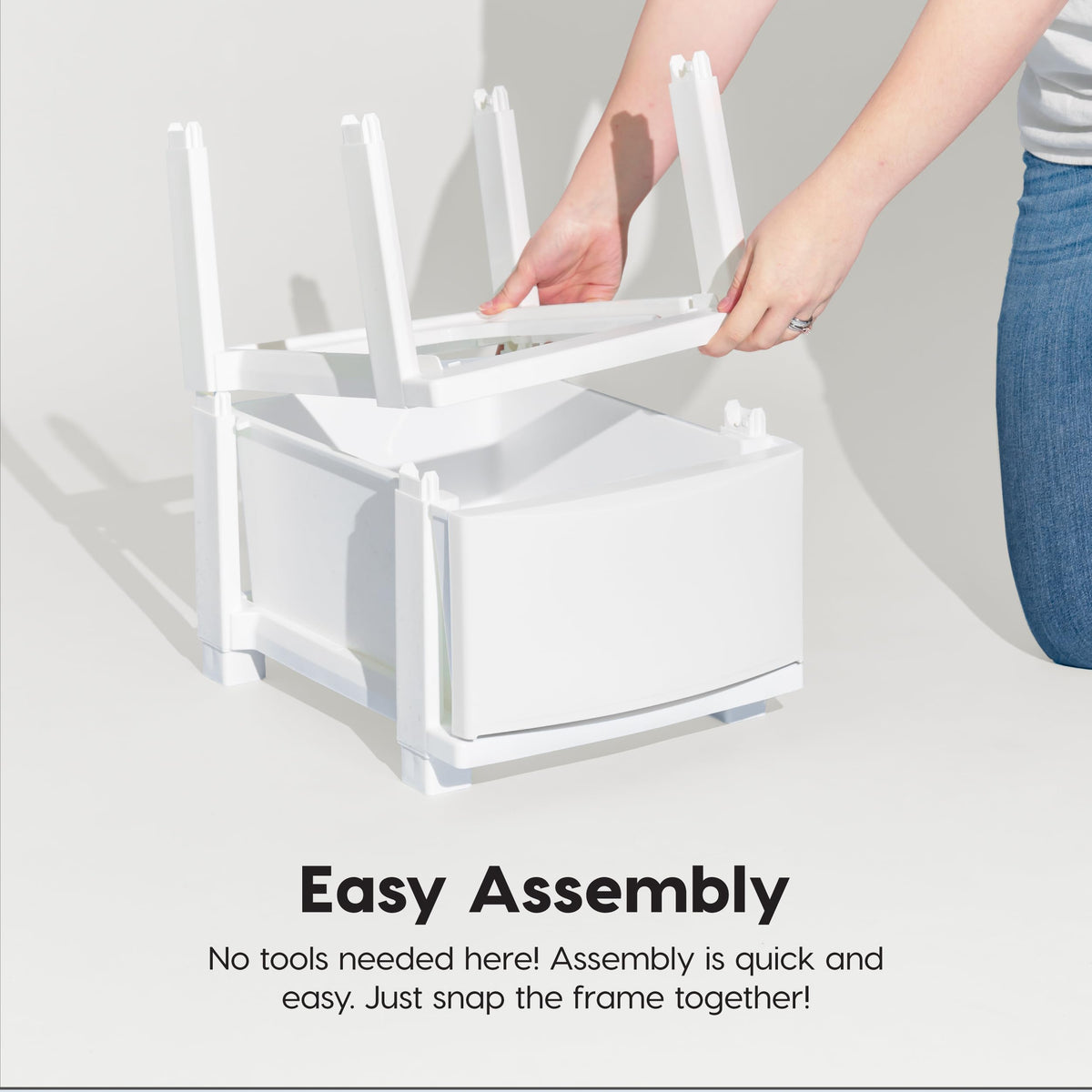 White 4 Drawer Slim Narrow Storage Organizer W7040