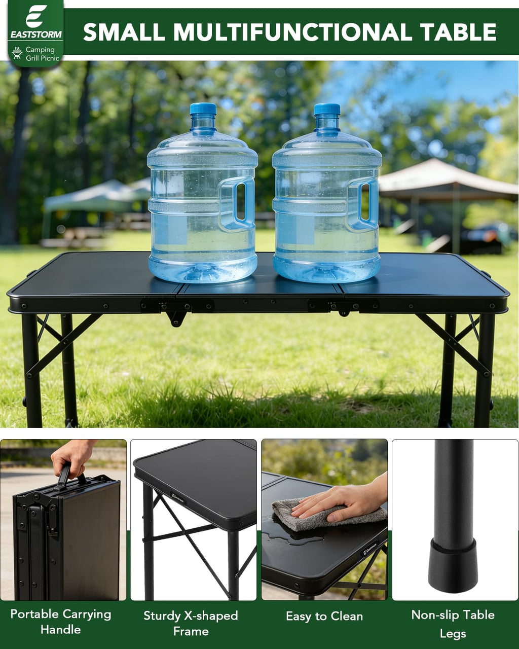 Small Folding Camping Table Black K6473