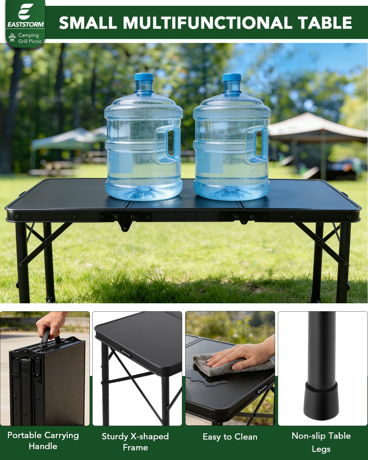 Small Folding Camping Table Black K6473