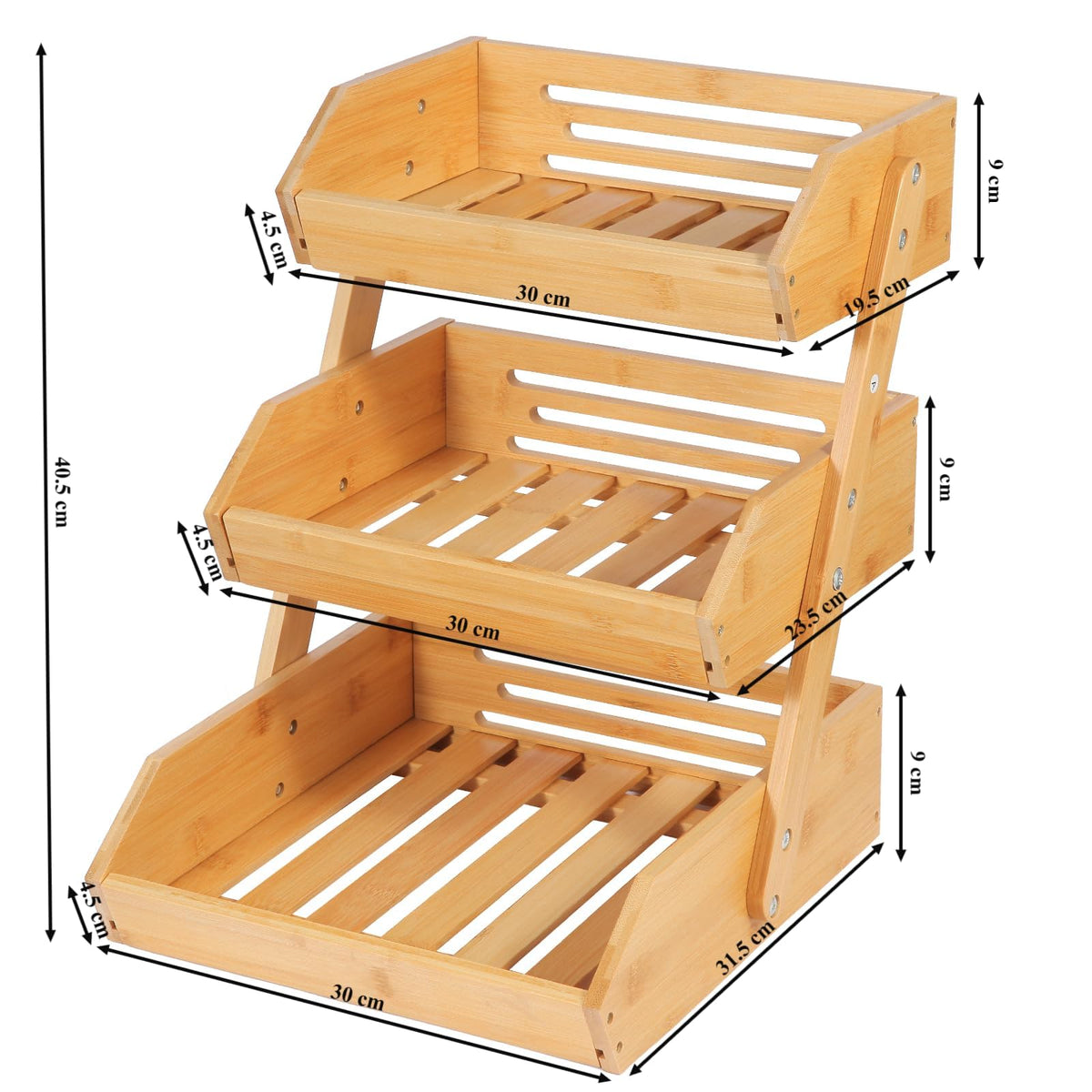 3 Tier Natural Bamboo Fruit Basket Y805