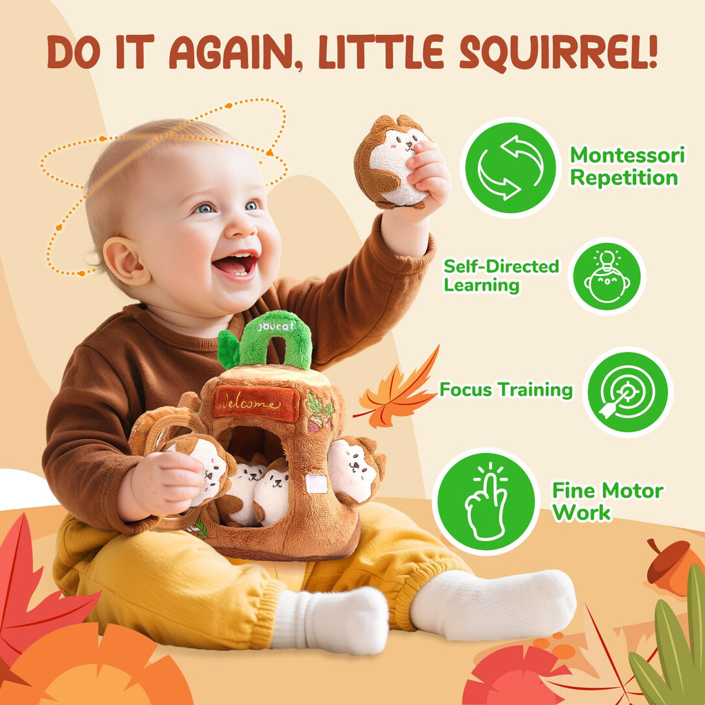 Soft Treehouse 5 Sensory Squirrels Rattle T865
