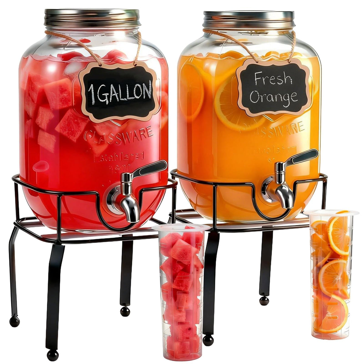 1 Gallon Glass Drink Dispensers with Spigot K462792