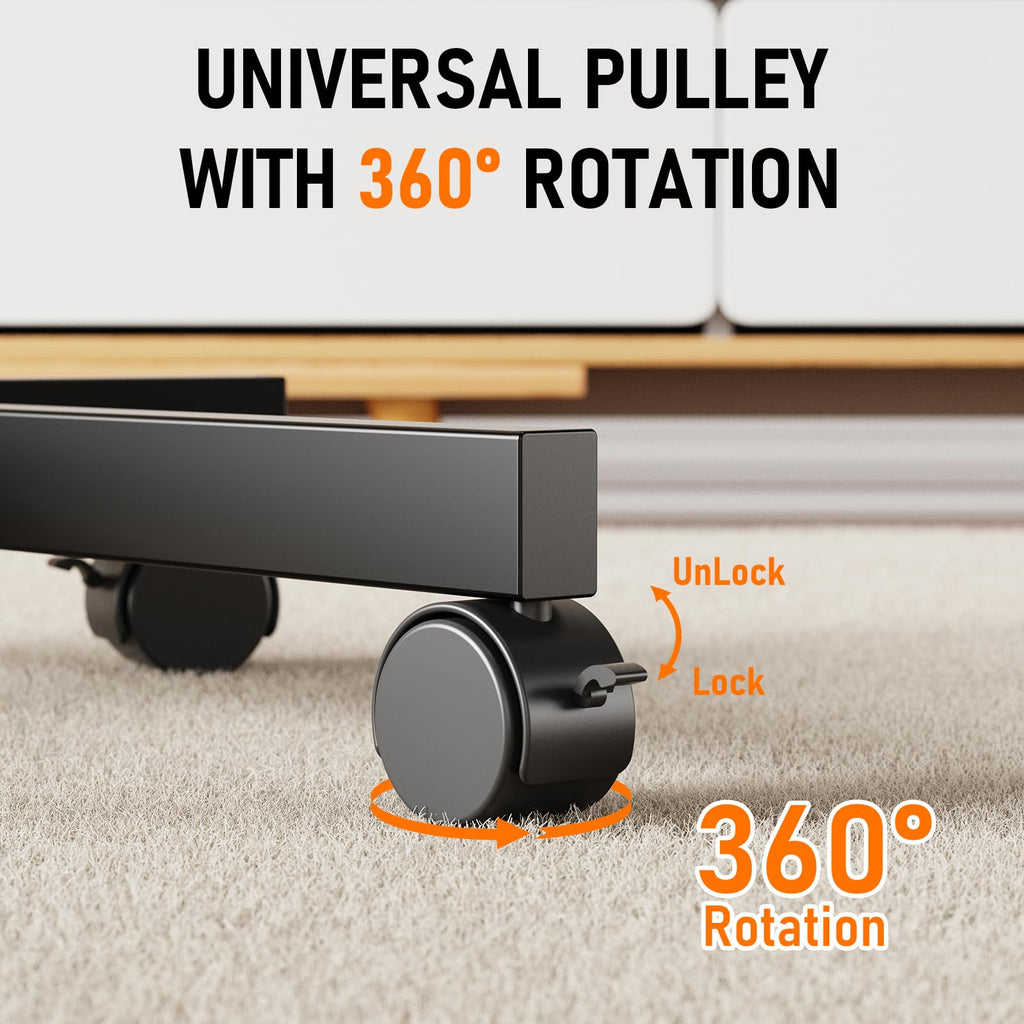 Rolling TV Stand with Locking Wheels, Black G269372