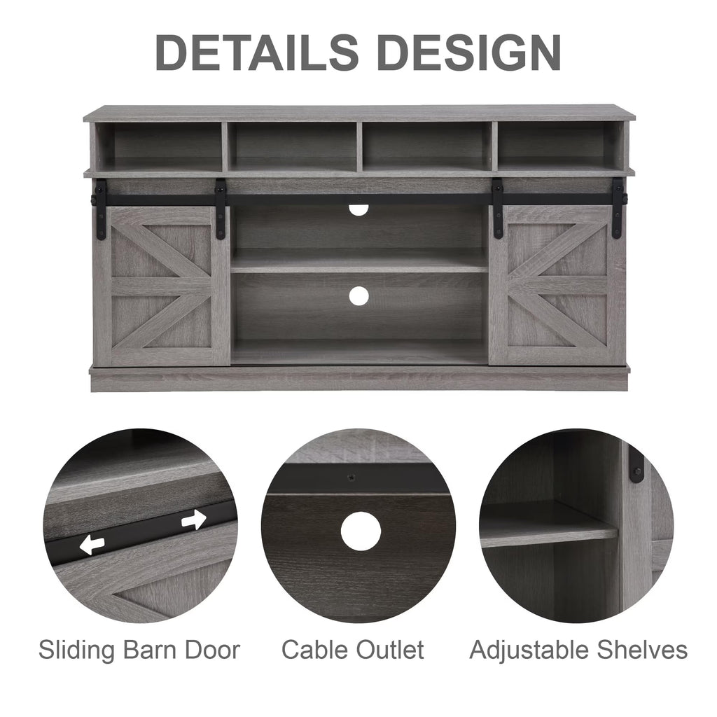 Grey Sliding Barn Door TV Stand N6997