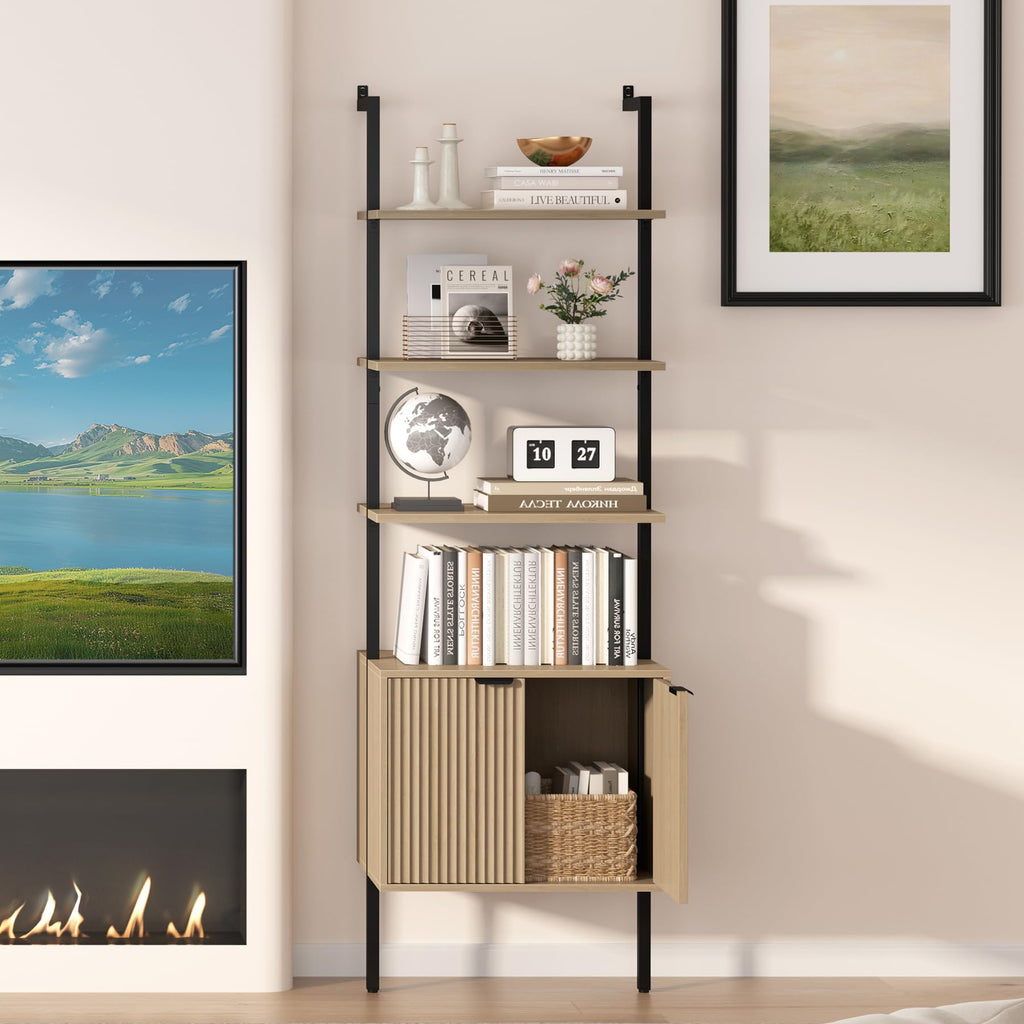 73" Tall Bookshelf with Cabinet O202431