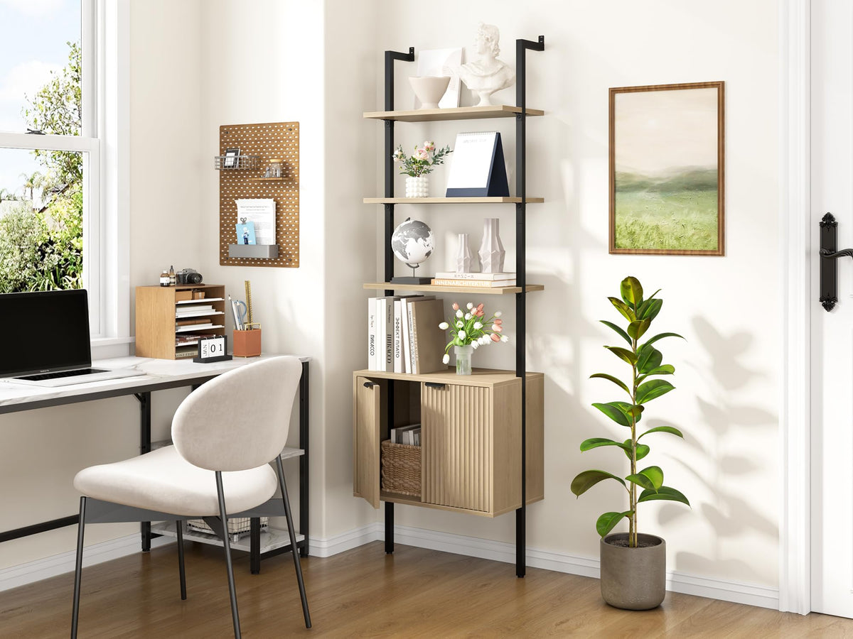 73" Tall Bookshelf with Cabinet O202431