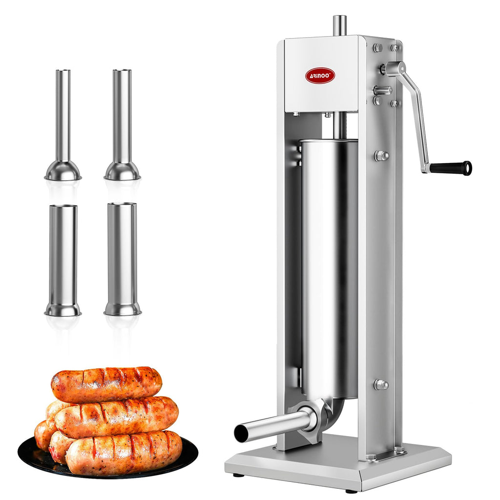 7L Stainless Steel Vertical Sausage Stuffer with 4 Stuffing Tubes F251