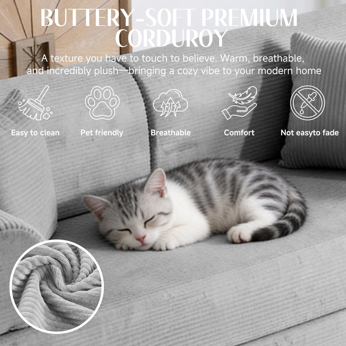 Convertible Sofa Bed with High Back L34578