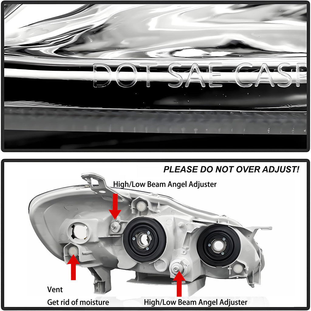 Chrome Amber Headlight Assembly Set I766284