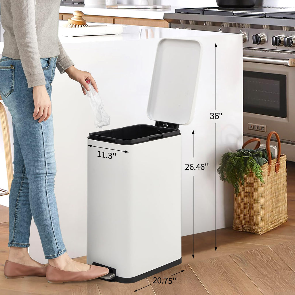 13.2 gal Stainless Steel Step Trash Can U17973