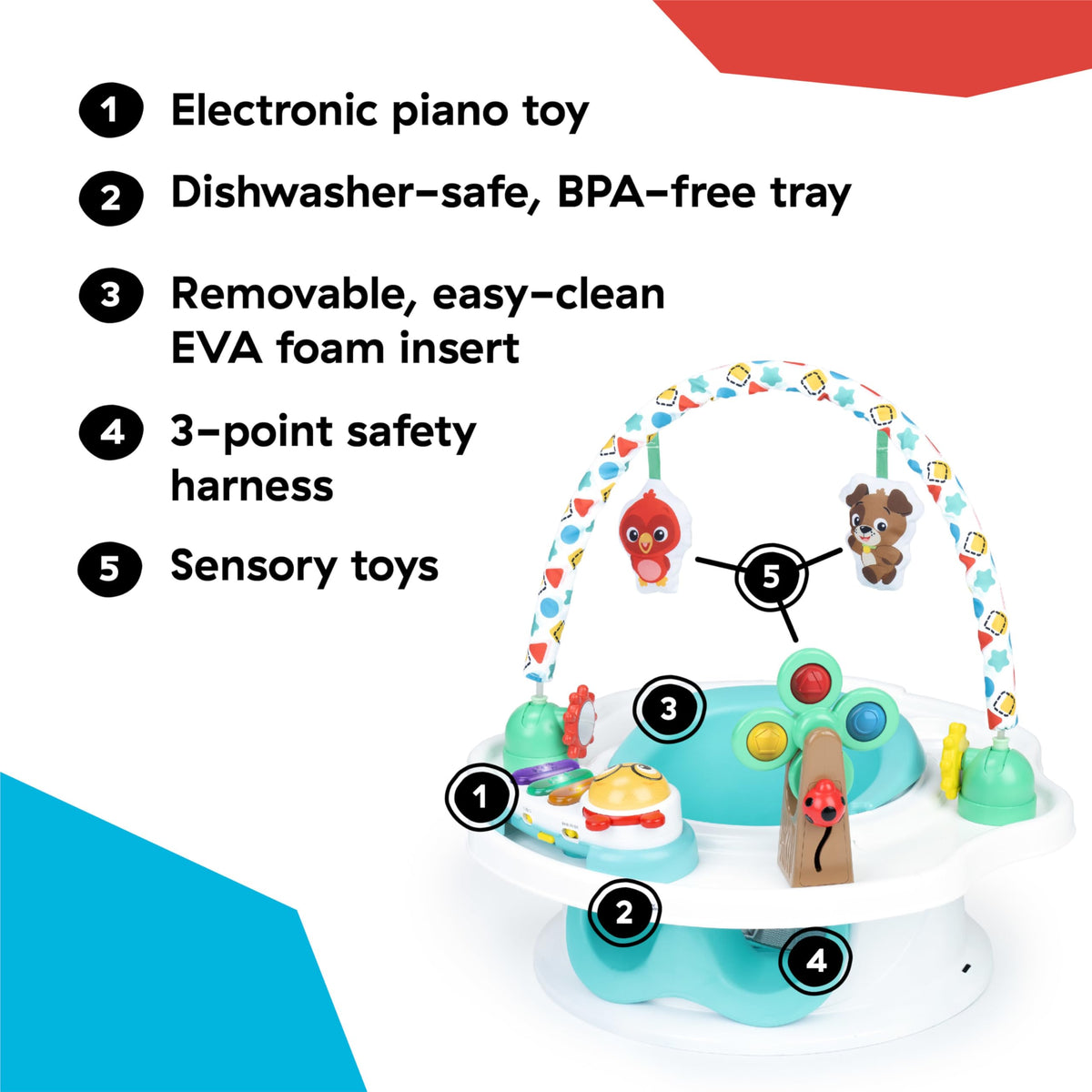 3-in-1 Activity Seat with Music & Lights W39336