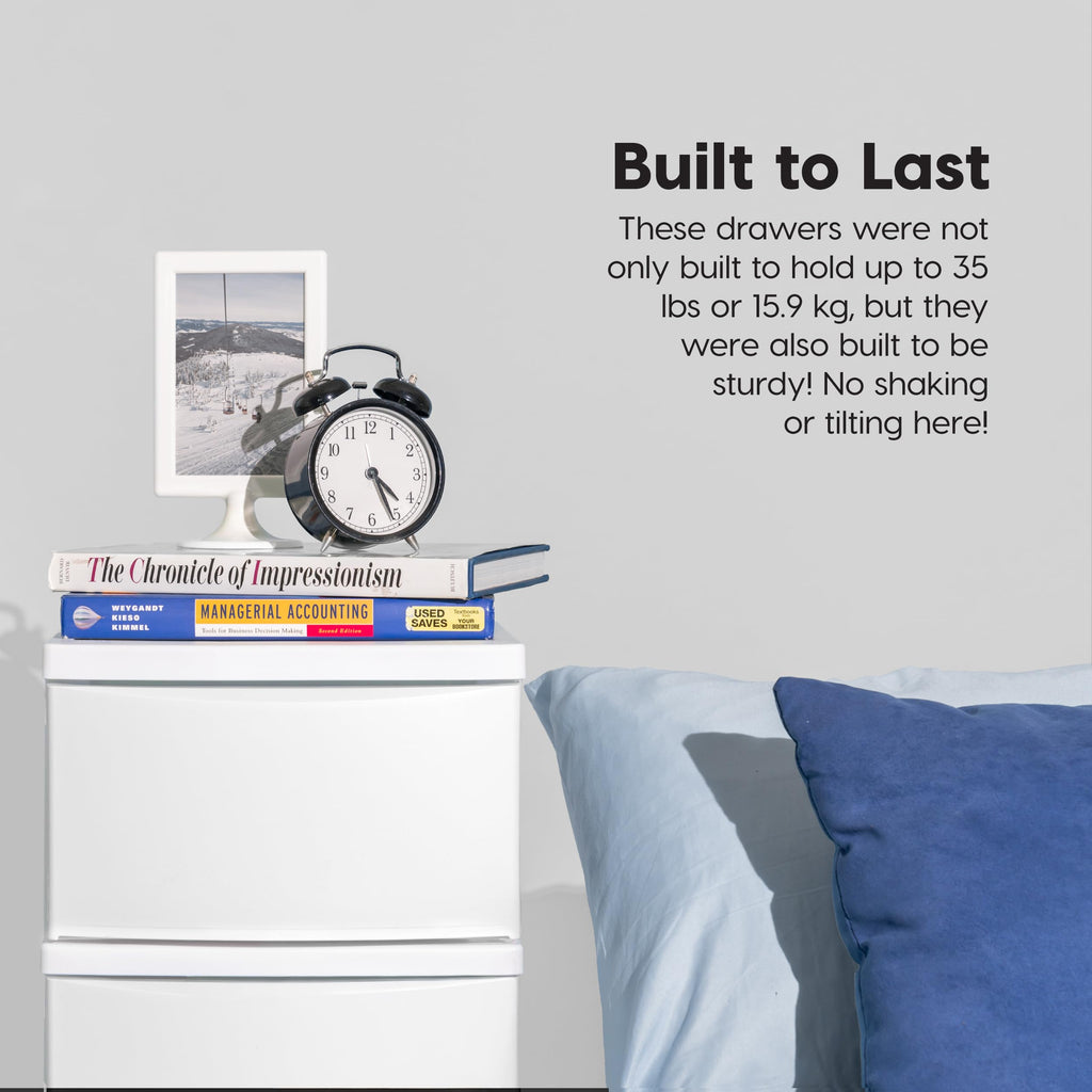 White 4 Drawer Slim Narrow Storage Organizer W7040