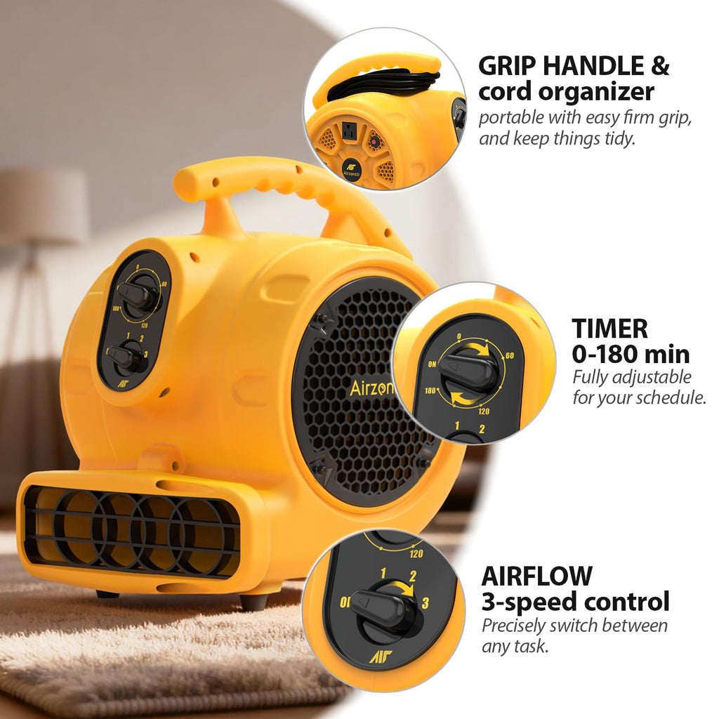 1100 CFM 3-Speed Industrial Air Mover Floor Blower Fan H444024