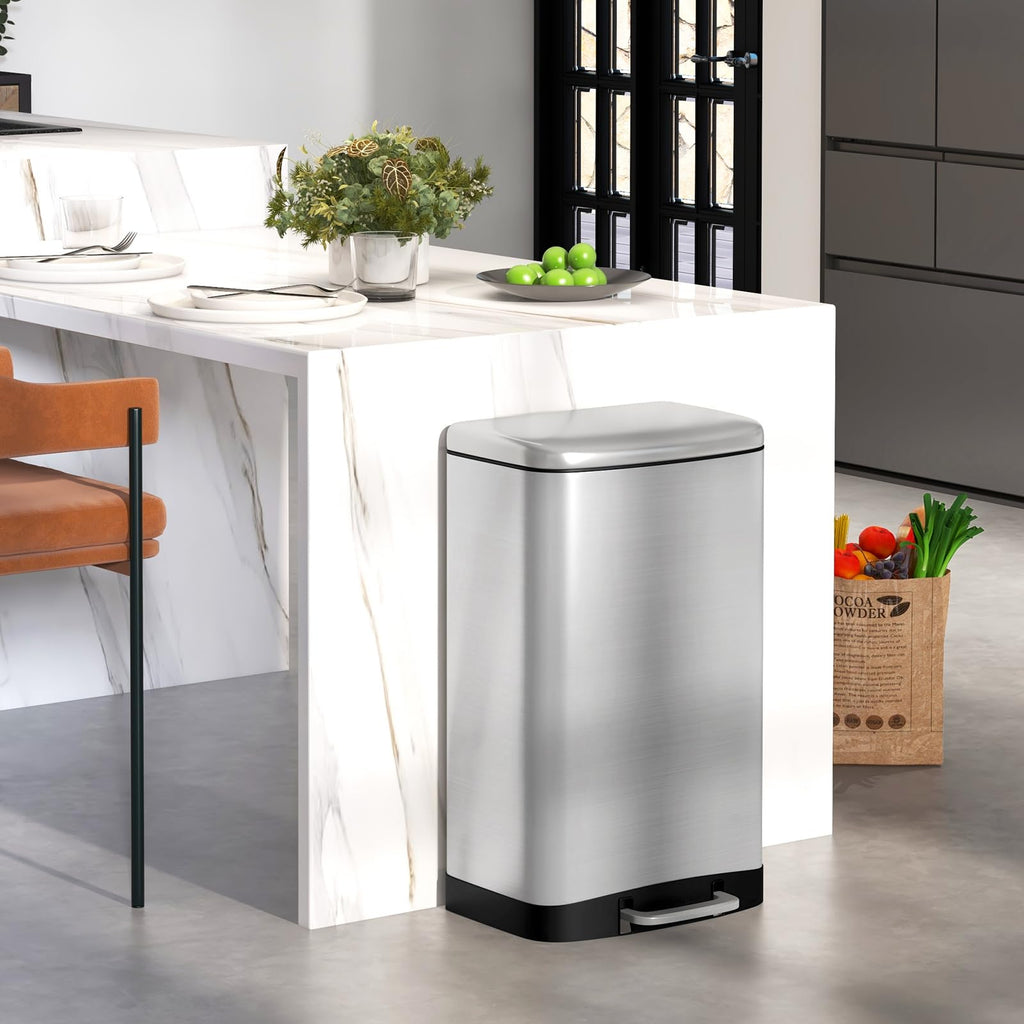 13.2 Gal Stainless Steel Step-on Trash Can K29284