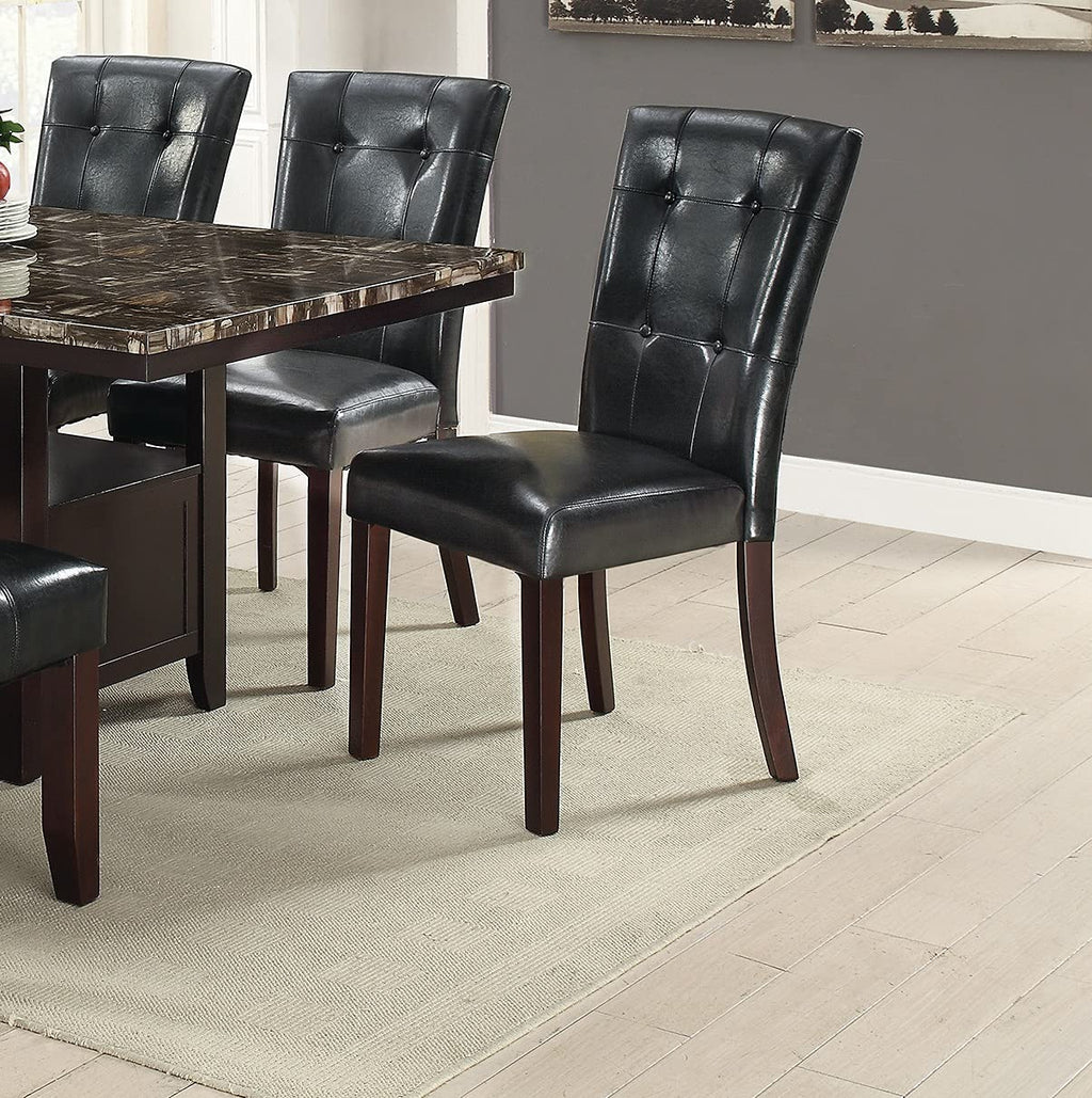 Black Faux Leather Dining Chairs Set of 2 T606966