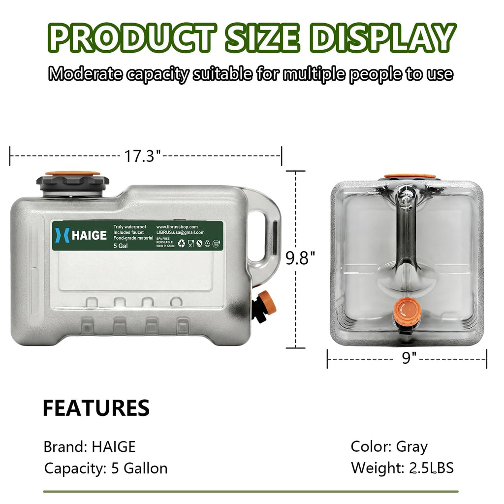 5 Gallon BPA-Free Portable Water Jug with Spigot K183