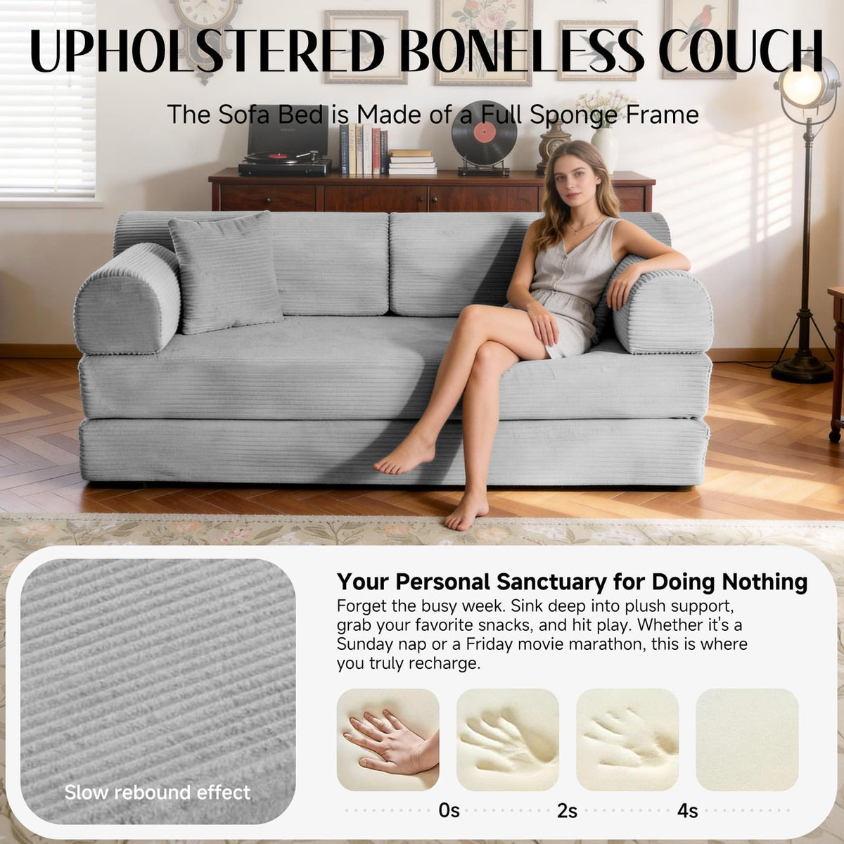 Convertible Sofa Bed with High Back L34578