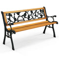 Iron Hardwood Garden Bench J749116
