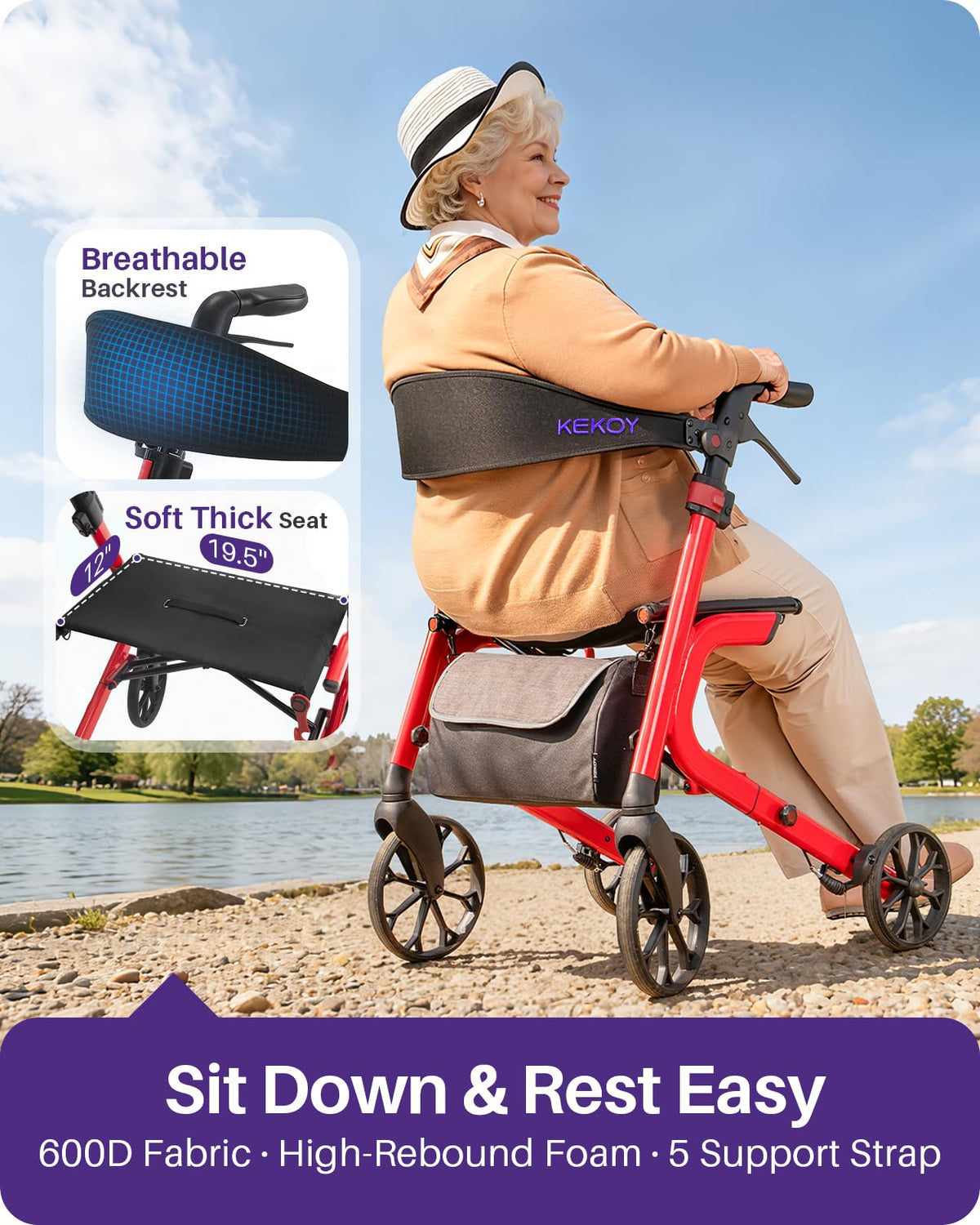 Bariatric Rollator Walker with Seat I98424