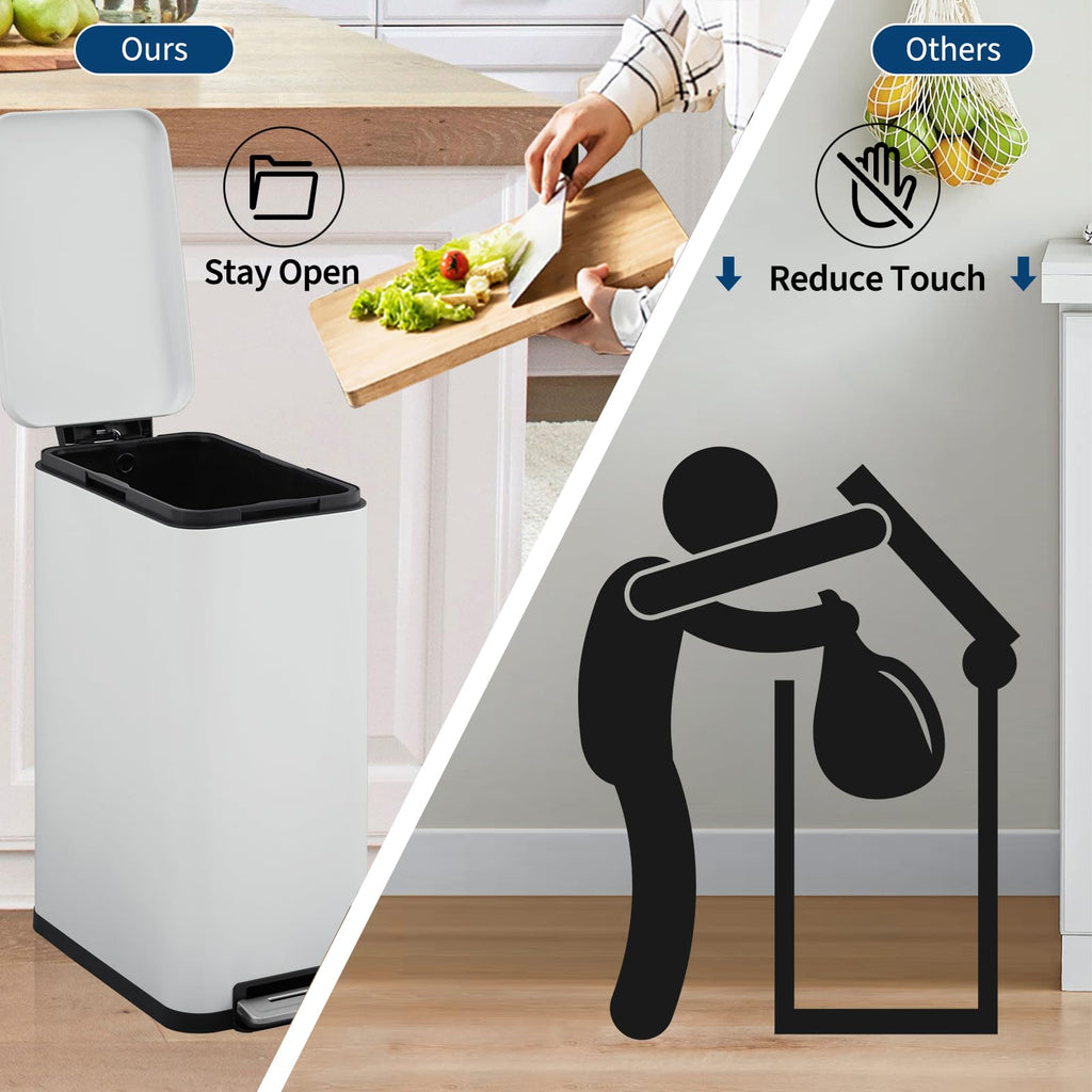 13.2 gal Stainless Steel Step Trash Can U17973