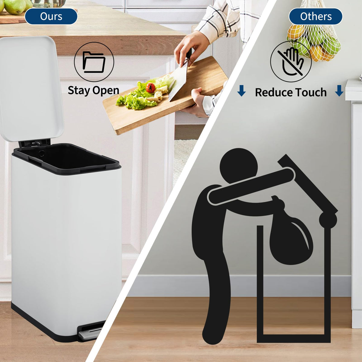13.2 gal Stainless Steel Step Trash Can U17973