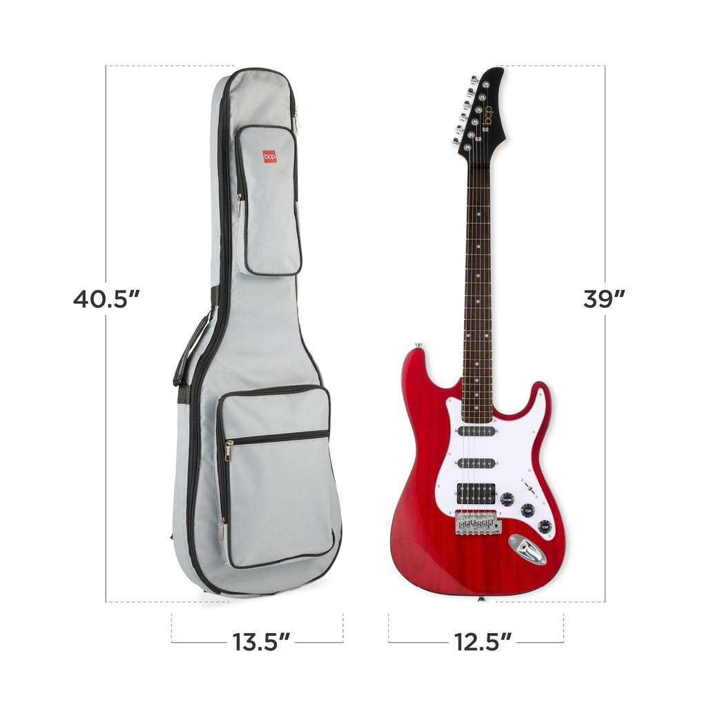 Cherry Red White Electric Guitar Kit with Headphone Amp D12818