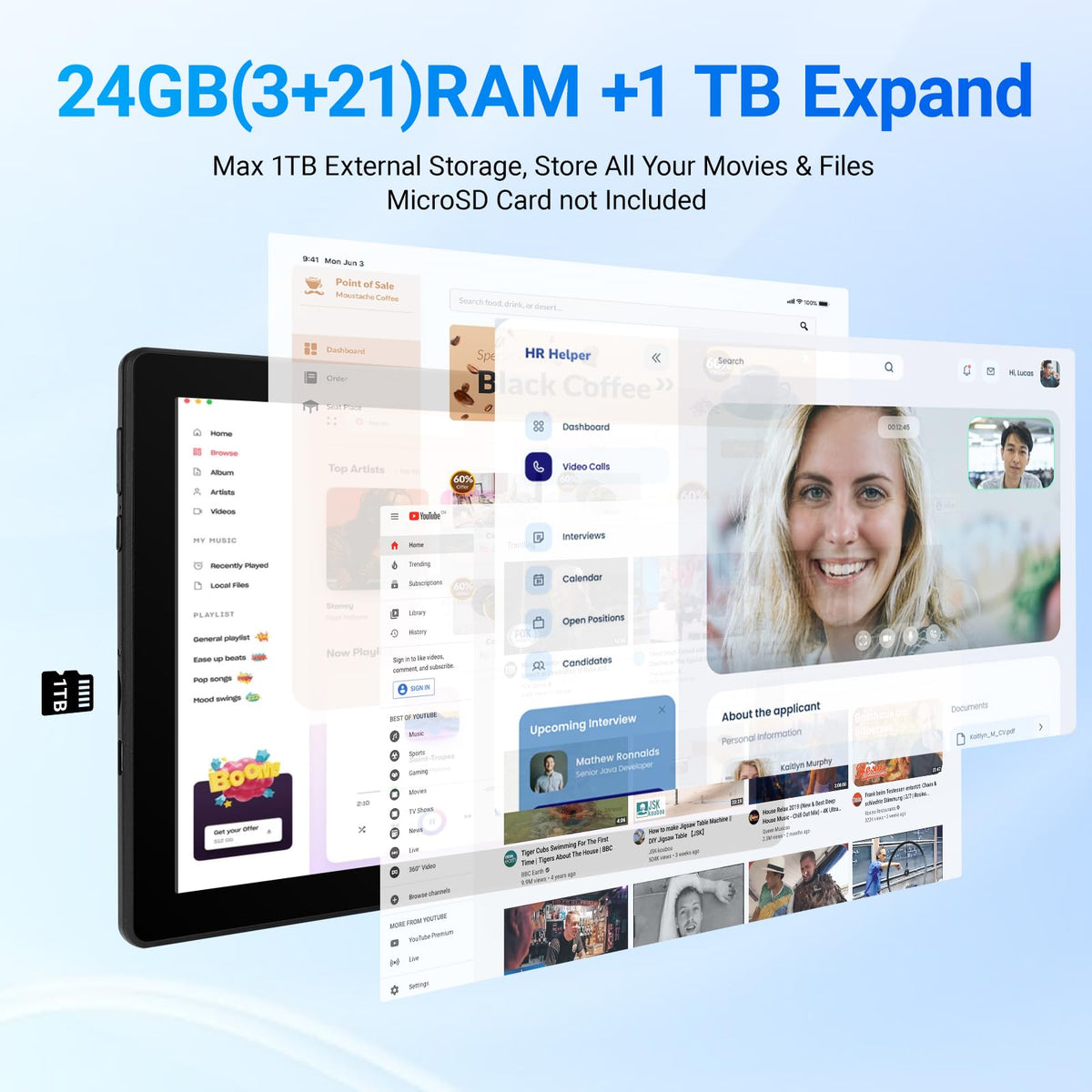 10.1" Android Tablet 24GB RAM 64GB ROM 6000mAh B737570