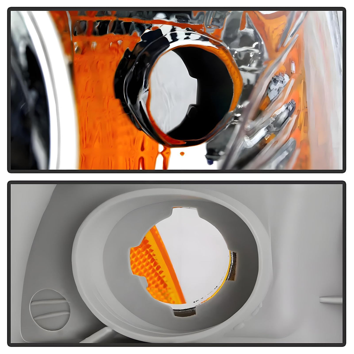 Chrome Amber Headlight Assembly Set I766284