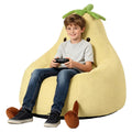 Yellow Faux Rabbit Fur Memory Foam Bean Bag Chair G373733