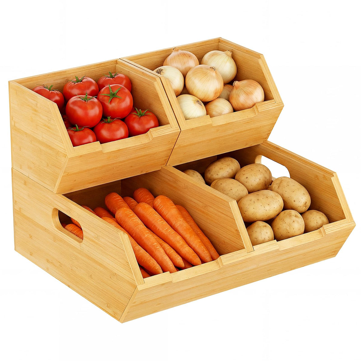 Bamboo Pantry Storage Bins Set Z8456