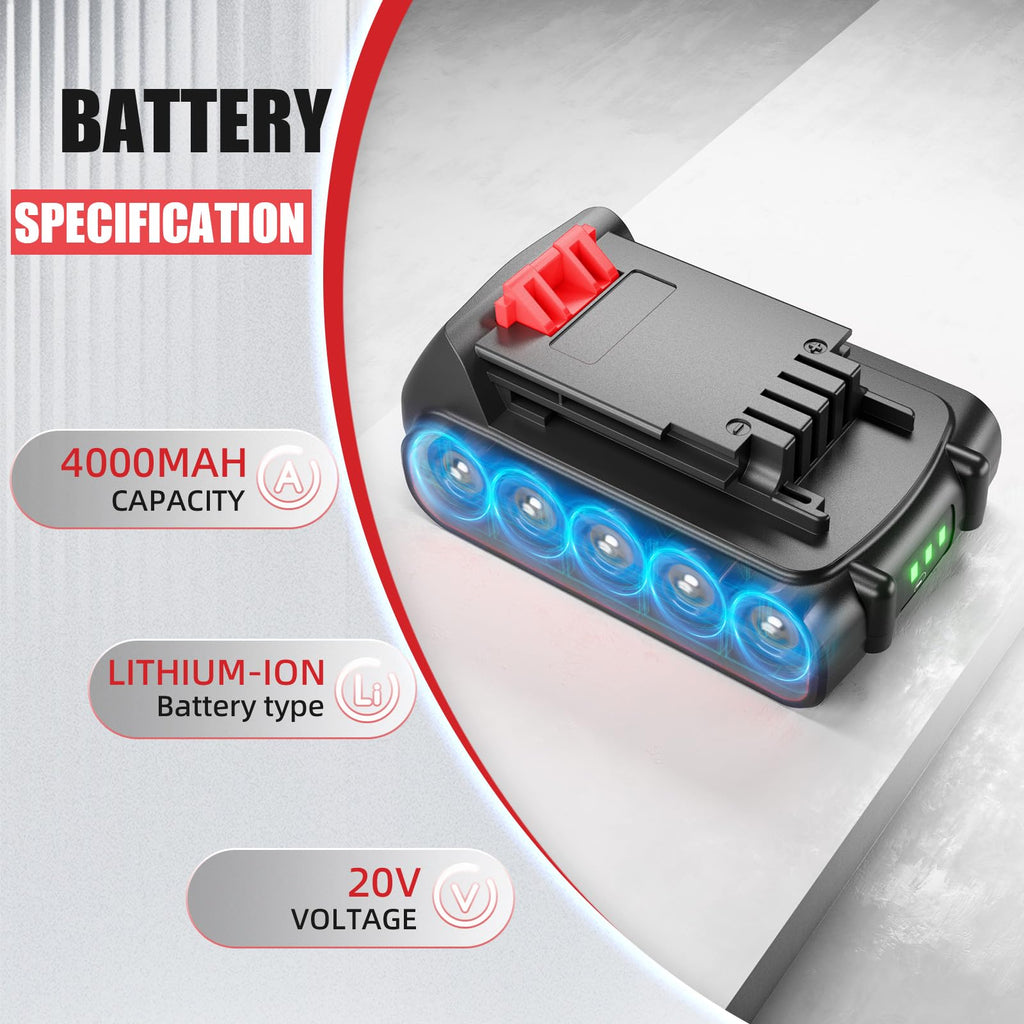 4.0Ah 20V Lithium Battery 2Pack D86385