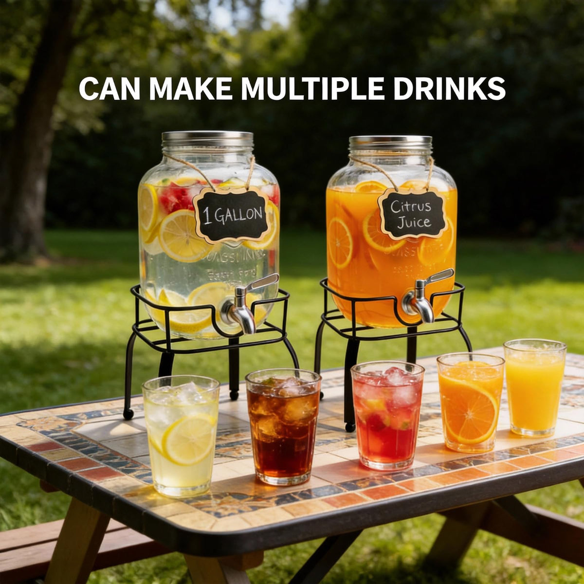 1 Gallon Glass Drink Dispensers with Spigot K462792