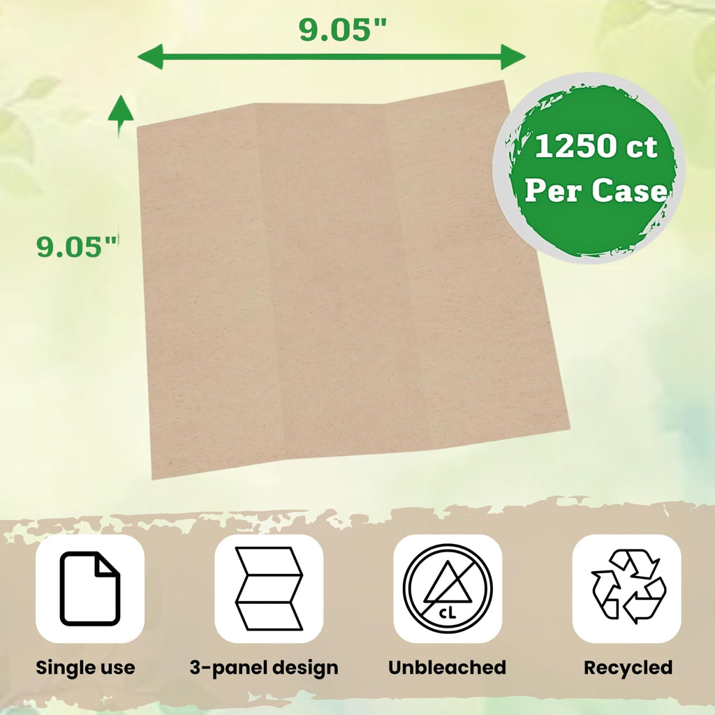 Brown Organic Unbleached Z-Fold Paper Towels E825