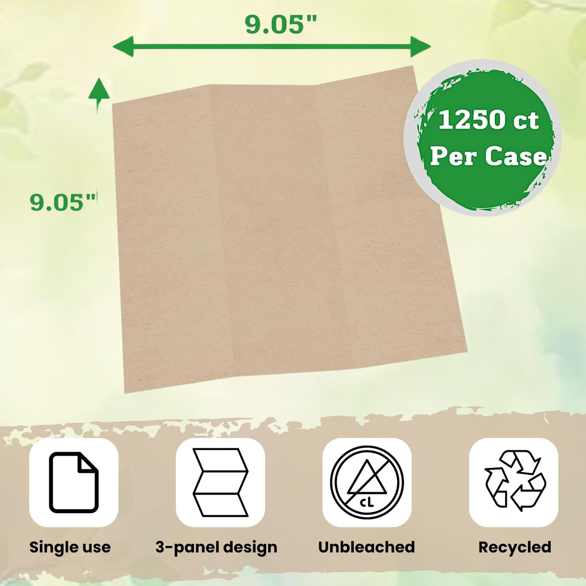 Brown Organic Unbleached Z-Fold Paper Towels E825