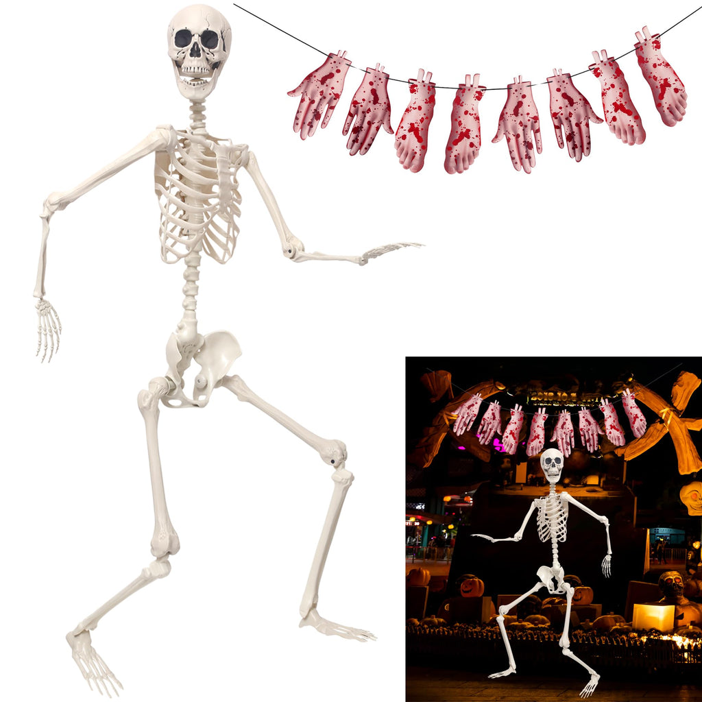 5.4Ft Poseable Skeleton Plastic Human Bones A643830