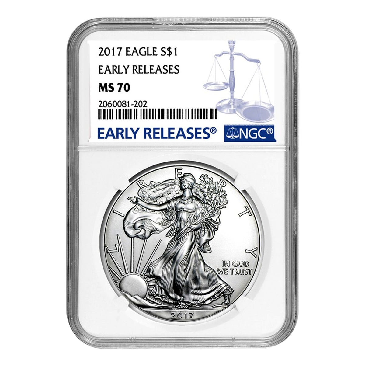 2017 $1 American Silver Eagle Coin MS70 D8041