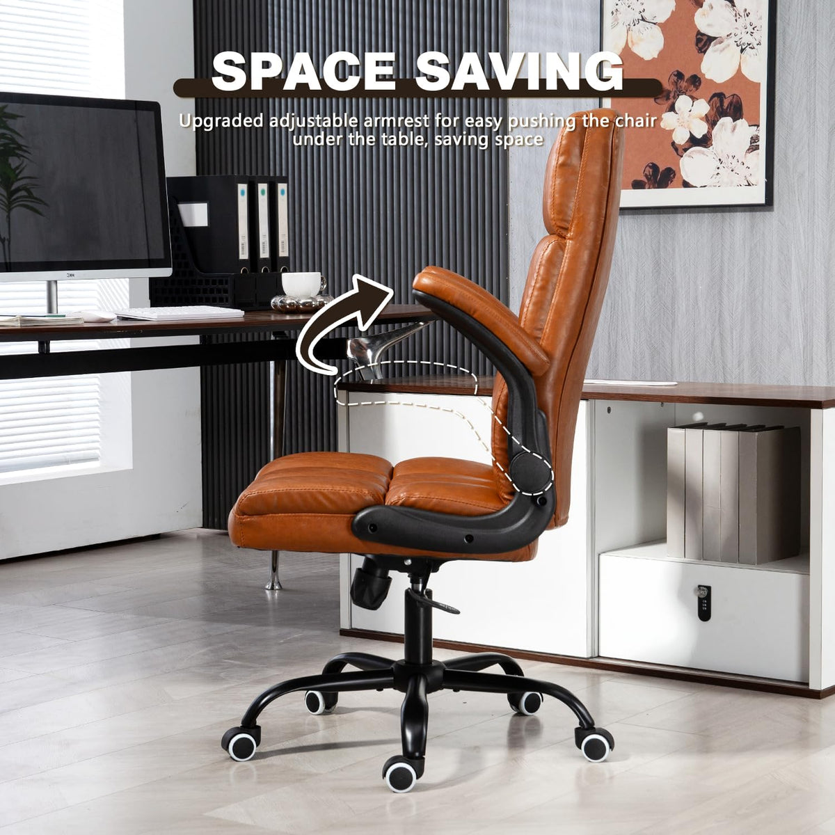 Executive Office Chair, PU Leather Ergonomic Desk Chair Z105